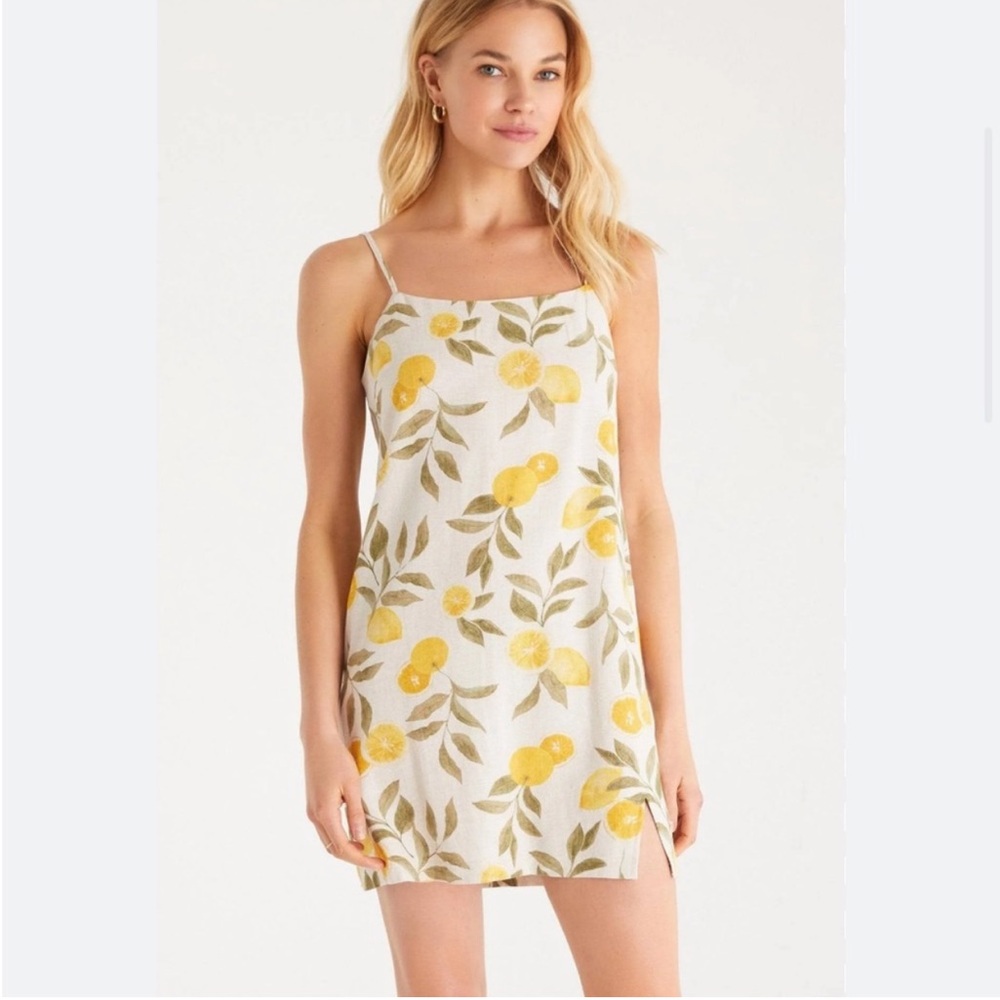 Linen Z Supply Lemon Floral Mini Dress